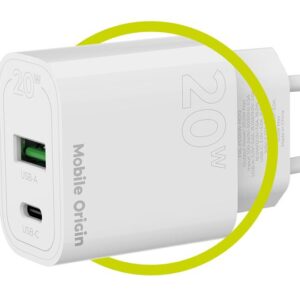 Mobile Origin PD20W Wall įkroviklis MO12, baltos spalvos 1 USB-A + 1 USB-C - Image 20