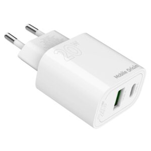 Mobile Origin PD20W Wall įkroviklis MO12, baltos spalvos 1 USB-A + 1 USB-C - Image 5