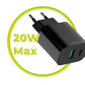 Mobile Origin PD20W laidinis įkroviklis MO12, juodos spalvos 1 USB-A + 1 USB-C - Image 9