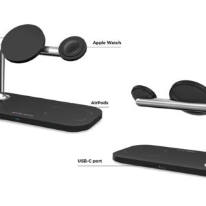 Mobile Origin 3in1 belaidis Magnetic įkroviklis MO1, juodos spalvos - Image 18