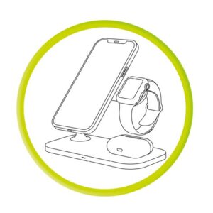 Mobile Origin 3in1 belaidis Magnetic įkroviklis MO1, baltos spalvos - Image 4