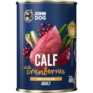 JOHN DOG Berry Line Calf with cranberries - drėgnas ėdalas šunims - 400g