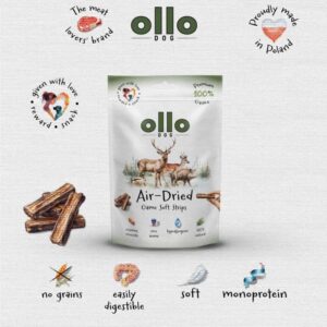 OLLO Air-Dried Game strips - skanėstas šuniui - 80g - Image 3