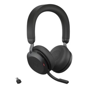 Jabra Evolve2 75 Laisvų rankų įranga Vielinis ir Bevielis Su lankeliu Biuras / skambučių centras C tipo USB Bluetooth Juoda - Image 3