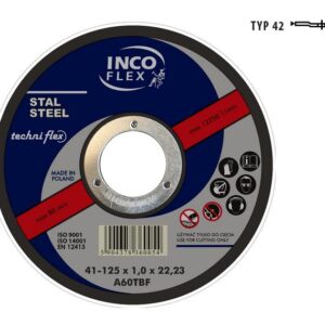 METALINIS DISKAS INCOFLEX 125*3,2 IŠGAUBTAS