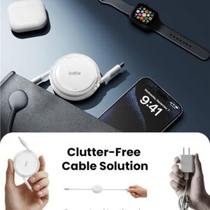 iOttie 100W Retractable USB-C Cable 2 Pack, white - Image 4