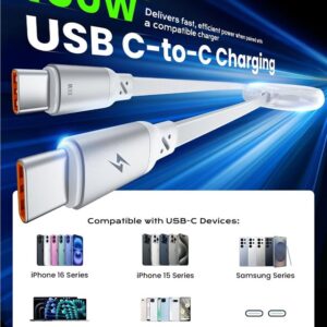 iOttie 100W Retractable USB-C Cable 2 Pack, white - Image 8