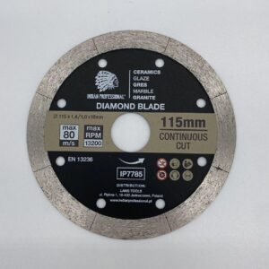 DEIMANTINIS DISKAS 115mm x 1,6mm x 22,2mm CONTINUOUS CUT /INDIAN PROFESSIONAL