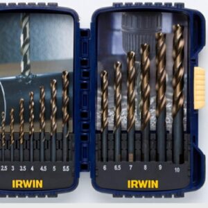 IRWIN 15 vnt. grąžtų rinkinys TURBOMAX 1.5mm, 2mm, 2.5mm, 3mm, 3.5mm, 4mm, 4.5mm, 5mm, 5.5mm, 6mm, 6.5mm, 7mm, 8mm, 9mm, 10mm