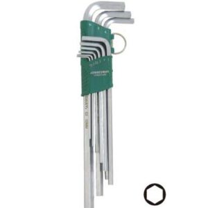 JONNESWAY šešiakampių raktų rinkinys 9 vnt. ilgas (1,5-10 mm) NESLYSTANTIS