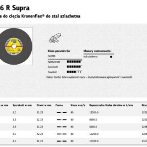 KLINGSPOR PJOVIMO DISKAS METALUI 125mm x 2,0mm x 22,2mm A36R Supra INOX - Image 1