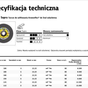KLINGSPOR METALO ŠLIFAVIMO DISKAS 180mm x 6,0mm x 22,2mm A24N Supra