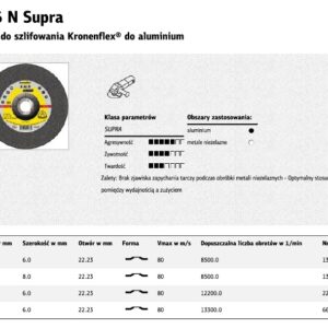KLINGSPOR METALO ŠLIFAVIMO DISKAS 125mm x 6,0mm x 22,2mm A46N Supra ALUM