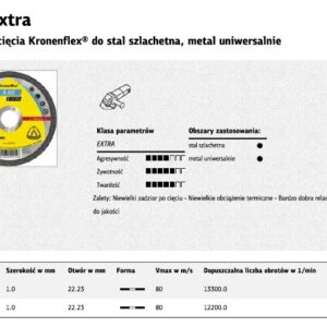 KLINGSPOR PJOVIMO DISKAS METALUI 125mm x 1,0mm x 22,2mm A60 Extra