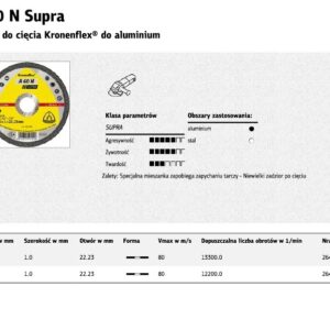 KLINGSPOR PJOVIMO DISKAS ALIUMINIUI 125mm x 1,0mm x 22,2mm A60N Supra - Image 1