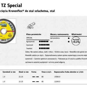 KLINGSPOR PJOVIMO DISKAS METALUI 125mm x 1,0mm x 22,2mm A960 TZ Special - Image 1