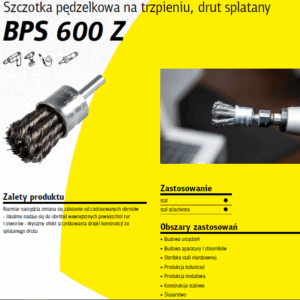 KLINGSPOR ŠEPETYS-TEPTUKAS 19mm BPS600Z, SUSUKTA NERŪDIJANČIO PLIENO VIELA