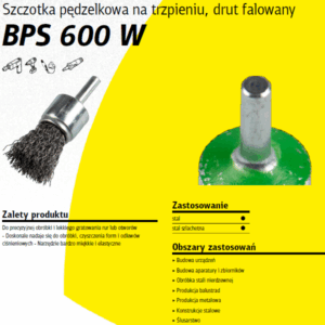 KLINGSPOR ŠEPETYS-TEPTUKAS 12mm BPS600W, BANGUOTA NERŪDIJANČIO PLIENO VIELA