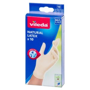 Vileda Natural Latex latekso pirštinės, S/M dydžio, 10 vnt.