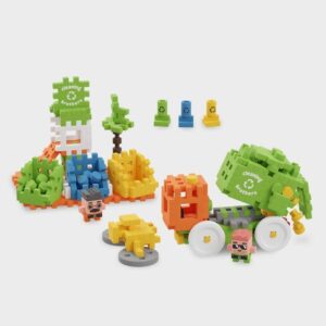 „Marioinex Mini Waffle – City“ konstruktoriaus kaladėlės: šiukšliavežis, 148 elementų - Image 2