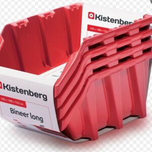 KISTENBERG DĖŽUTĖS 30 BINEER LONG 4vnt. RAUDONOS 295x198x133mm