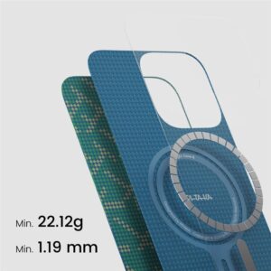 Pitaka Tactile Woven dėklas, PTK Green/Gold - Apple iPhone 16 Pro - Image 6