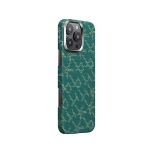 Pitaka Tactile Woven dėklas, PTK Green/Gold - Apple iPhone 16 Pro - Image 2