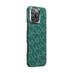 Pitaka Tactile Woven dėklas, PTK Green/Gold - Apple iPhone 16 Pro Max - Image 7