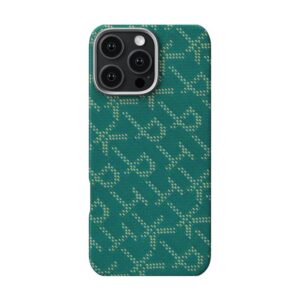 Pitaka Tactile Woven dėklas, PTK Green/Gold - Apple iPhone 16 Pro Max