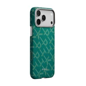 Pitaka Ultra-Slim dėklas, Monogram-Gold/Green - Apple iPhone 17 Pro Max