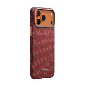 Pitaka Ultra-Slim dėklas, Monogram-Gold/Red - Apple iPhone 17 Pro