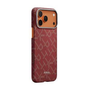 Pitaka Ultra-Slim dėklas, Monogram-Gold/Red - Apple iPhone 17 Pro Max