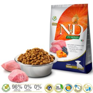 FARMINA N&D GF PUMPKIN LAMB&BLUEBERRY PUPPY MINI - sausas maistas šunims - 7kg - Image 2