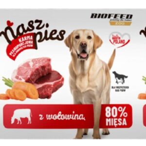 BIOFEED Nasz Pies Baton su jautiena – šlapias pašaras šunims – 1000 g