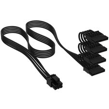 Corsair cable, Type 4, SATA power connector, 405mm, 520mm, 635mm, 750mm, individually sleeved - black