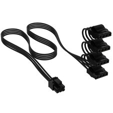 Corsair cables, Type 4, PATA power connectors, 450mm, 550mm, 650mm, 750mm, individually sleeved - black