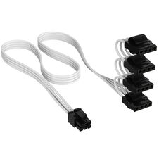 Corsair Cable, Type 4, PATA Power Connectors, 450mm, 550mm, 650mm, 750mm, individually sleeved - white