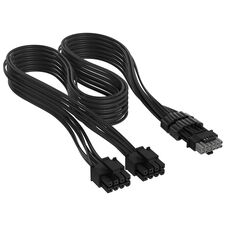 Corsair Premium Sleeved 2x 8-Pin to 12V-2x6 Cable, for Type 4 Power Supply - Black