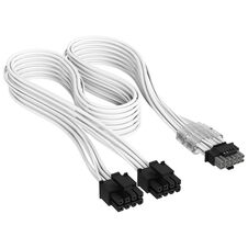 Corsair Premium Sleeved 2x 8-Pin to 12V-2x6 Cable, for Type-4 Power Supply - White