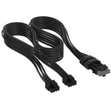 Corsair Premium Sleeved 2x 8-Pin to 12V-2x6 Cable, for Type-5 Power Supply - Black