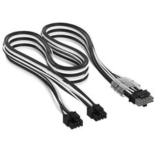 Corsair Premium Sleeved 2x 8-Pin to 12V-2x6 Cable, for Type-5 Power Supply - Black/White