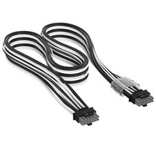 Corsair Premium Sleeved 12V-2x6 to 12V-2x6 Cable, Universal - Black/White