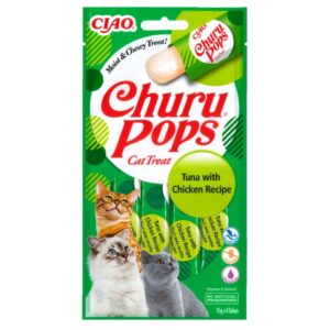 INABA Cat Churu Pops Tuna with chicken - skanėstas katėms - 4x15g