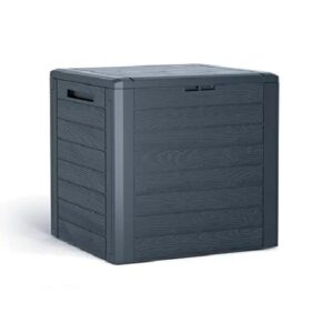 PROSPERPLAST SODO DĖŽĖ 140L WOODEBOX - ANTRACITO SPALVOS