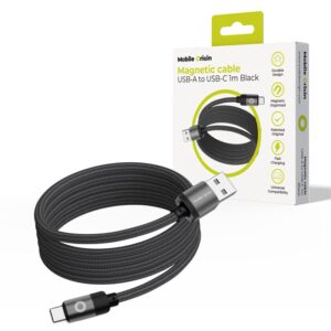 Mobile Origin Magnetic Patented Original kabelis USB-A į USB-C 1m, juodos spalvos