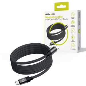 Mobile Origin Magnetic Patented Original kabelis USB-C į USB-C 1m, juodos spalvos