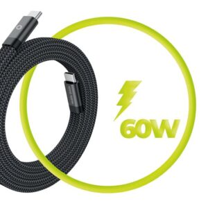 Mobile Origin Magnetic Flat Patented Original kabelis USB-C į USB-C 1m, juodos spalvos - Image 11