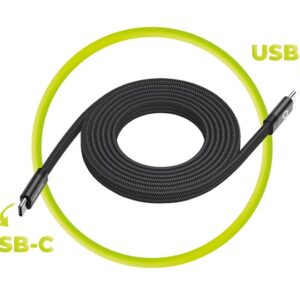 Mobile Origin Magnetic Flat Patented Original kabelis USB-C į USB-C 1m, juodos spalvos - Image 12