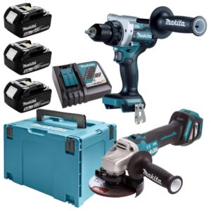 MAKITA KOMPLEKTAS COMBO 18V DLX2544TJ (DDF492 , DGA513) 3x5,0 Ah