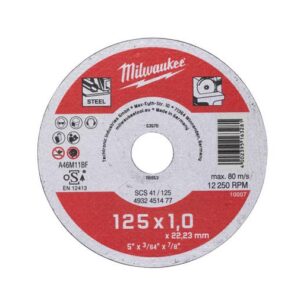 MILWAUKEE PJOVIMO DISKAS 125x1mm CONTRACTOR (200). @W